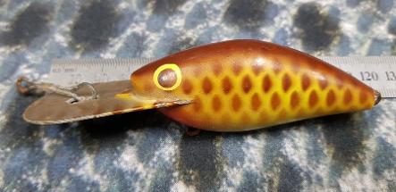 Pre Rapala Storm Magnum Wiggle Wart Yellow/Chart W/Brown Top & Red